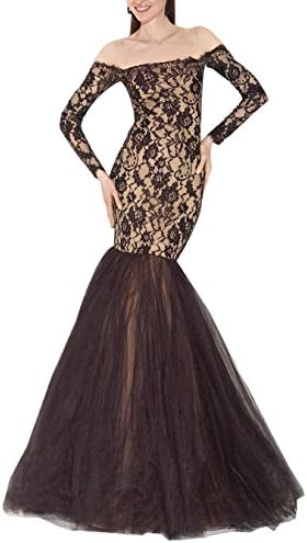 Embellished Off The Shoulder Lace Fishtail Gown
