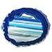 Agate Coaster Cup Mat Blue Colour 3.5 Inches - 4 Inches Natural Beautiful Blue Crystal Gemstone Agate Beverage Coasters for Drinks Gift Set of 4 with Feet