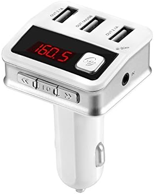 FM Transmitter, V4.2 Bluetooth FM transmitter, Wireless Car Radio Adapter Car Kit with Hands Free Calling, Dual USB Car Charger for iPhone, iPad and Android Tablet PC and Smartphones (V7000001)