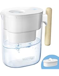 Waterdrop Chubby 10-Cup Water Filter Pitcher with 1 Filter, Long-lasting (200 gallons), 5X Times Lifetime Filtration Jug, Reduces Lead, Fluoride, Chlorine and More, BPA Free, White