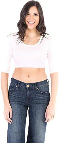 HALFTEE 3/4 Sleeve Layering Tee | Demi Cami for Women & Teens | Cute Crop Top | XS-6X