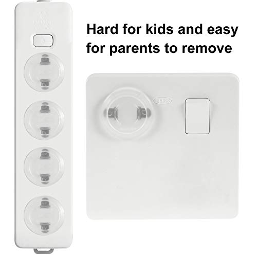 PandaEar Baby All in One Safety Proofing Kit Set|12 Clear Adhesive Soft Gel Corner Guard Protectors|32 Outlet Plug Covers| Easy Installation, for Furniture, Hard Edges, Tables, Electrical Hazards