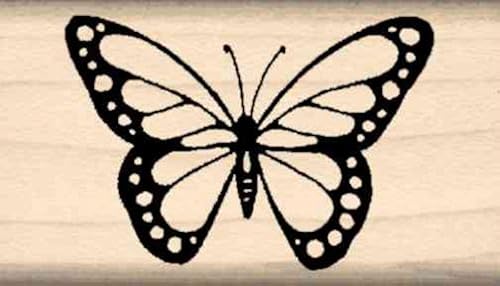 thumbnail image 2 of Stamps By Impression Butterfly Rubber Stamp - Hand-Cut, Mounted On Wood Block 2 of 12
