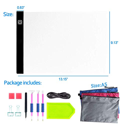 LINFEN A4 Diamond Painting LED Light Board,USB Power Adjustable Light Pad Kit, Perfect for Full Drill & Partial Drill 5D Diamond Painting - Thumbnail 6