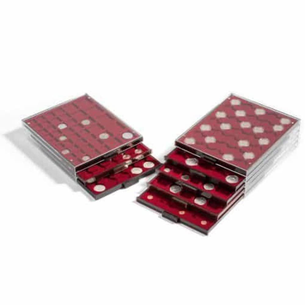 Leuchtturm Lighthouse 315873 coin box 30 compartments for CAPS 32, smoke coloured