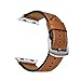 Kartice for Apple Watch Band,Luxury Genuine Leather Watch Band Strap Bracelet Replacement Wrist Band With Adapter Clasp for iWahtch Apple Watch & Sport & Edition--Brown 38mm