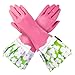 PINK GLOVEABLES, GREEN FLOWER TRIM, WHITE BOW