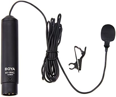 Phantom Power Clip-On Cardioid XLR Camcord Lavalier Microphone for Camcorders Canon Sony Panasonic ZOOM H4n H5 H6 TASCAM Audio Recorders Nicad