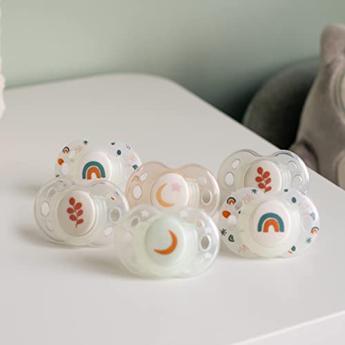 Tommee Tippee Night Time Glow in The Dark Pacifiers, Symmetrical Design