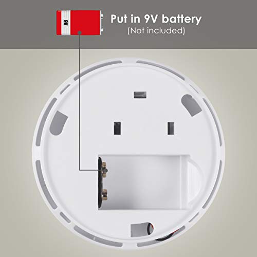 Carbon Monoxide Gas Detection,CO Detector Alarm LCD Portable Security Gas CO Monitor,Battery Powered,Alarm Clock Warning (9V Battery not Included) (UL2034)