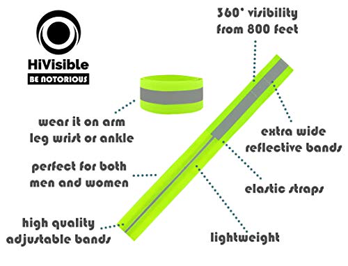 HiVisible Reflective Belt with 2 Reflective Bands (Green Belt + 2 Bands)