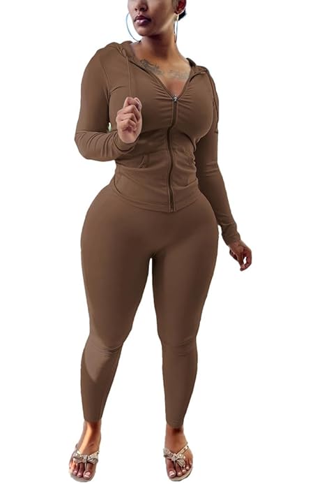 Bodycon Hoodie Sets HTD Two Piece Outfits For Women Casual