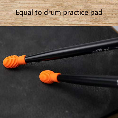 6 Pieces Drum Silent Tips Drum Dampener Silicone Drumstick Drum Practice Silent Accessories Mute Replacement for Musical Practice Instruments(Orange,Grey) - Thumbnail 2