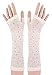 Simplicity Women's Long Knitting Stretchy Fingerless Gloves w/ Rhinestone, White