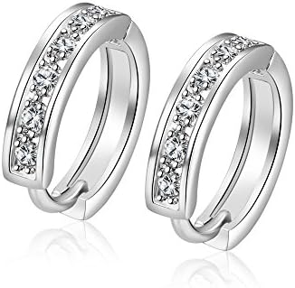 Crystal Jewelry Cubic Zirconia Hoop Earrings for Women Valentine's Day