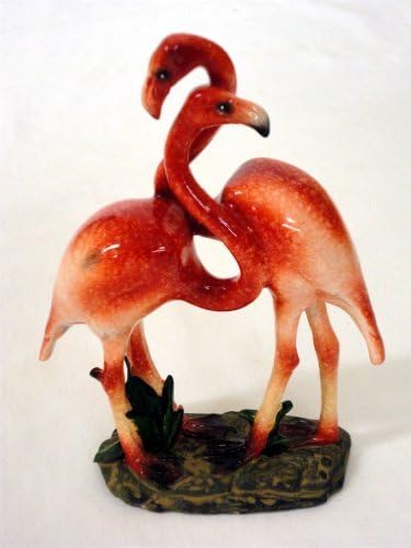 Double Flamingo Tropical Tabletop Decor - Resin, 6.5" Tall