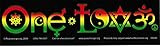 One Love - Logo with Symbols in Rasta/Reggae Colors - Bumper Sticker / Decal