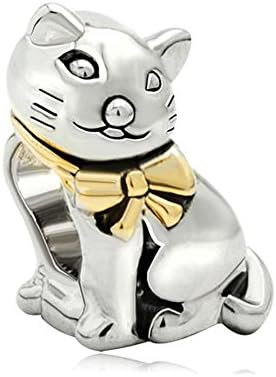 CandyCharms Smiling Cat Hugging Mouse Beads For Charm Bracelets (Cat 4)