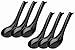 Happy Sales HSSP-MLDBK6, Melamine Soba, Rice Spoons, Asian Chinese Won Ton Soup Spoons, 6 pc Black Ladle Soup Spoons