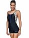 Zexxxy Women Patchwork Racerback Sports One-Piece Swimwear Swimsuit