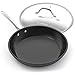 Non Stick Skillet Frying Pan: Premium 12 Inch Aluminum Fry Pans with Glass Lid & Stainless Steel Handle - Non-Stick Saute Surface Great for Egg or Omelette Cooking - Dishwasher & Oven Safe