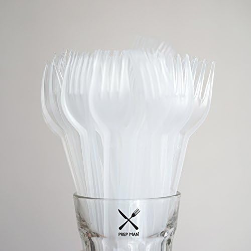 PREPMAN – 100 Clear Disposable Plastic 6.5” Forks Cutlery for Party