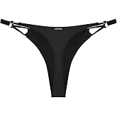 RELLECIGA Low Rise Sexy Thong Bikini Bottom | High Cut,Cutout,Adjustable Side Buckle,Full Lining,High Leg Swimsuit Bottoms,Beach,Pool,Vacation