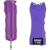 Sabre Pepper Spray & Stun Gun Self-Defense Kit— Police Strength Red Pepper Spray, Plus a Compact, Stylish & Powerful Purple Stun Gun with Flashlight