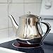 GOURMEX Stainless Steel Rhapsody Teapot with Rounded Handle and Lid, Perfect for Tea, Coffee and Flavor Infused Drinks, Great for All Stovetops, Dishwasher Safe and Heat Resistant (48oz)