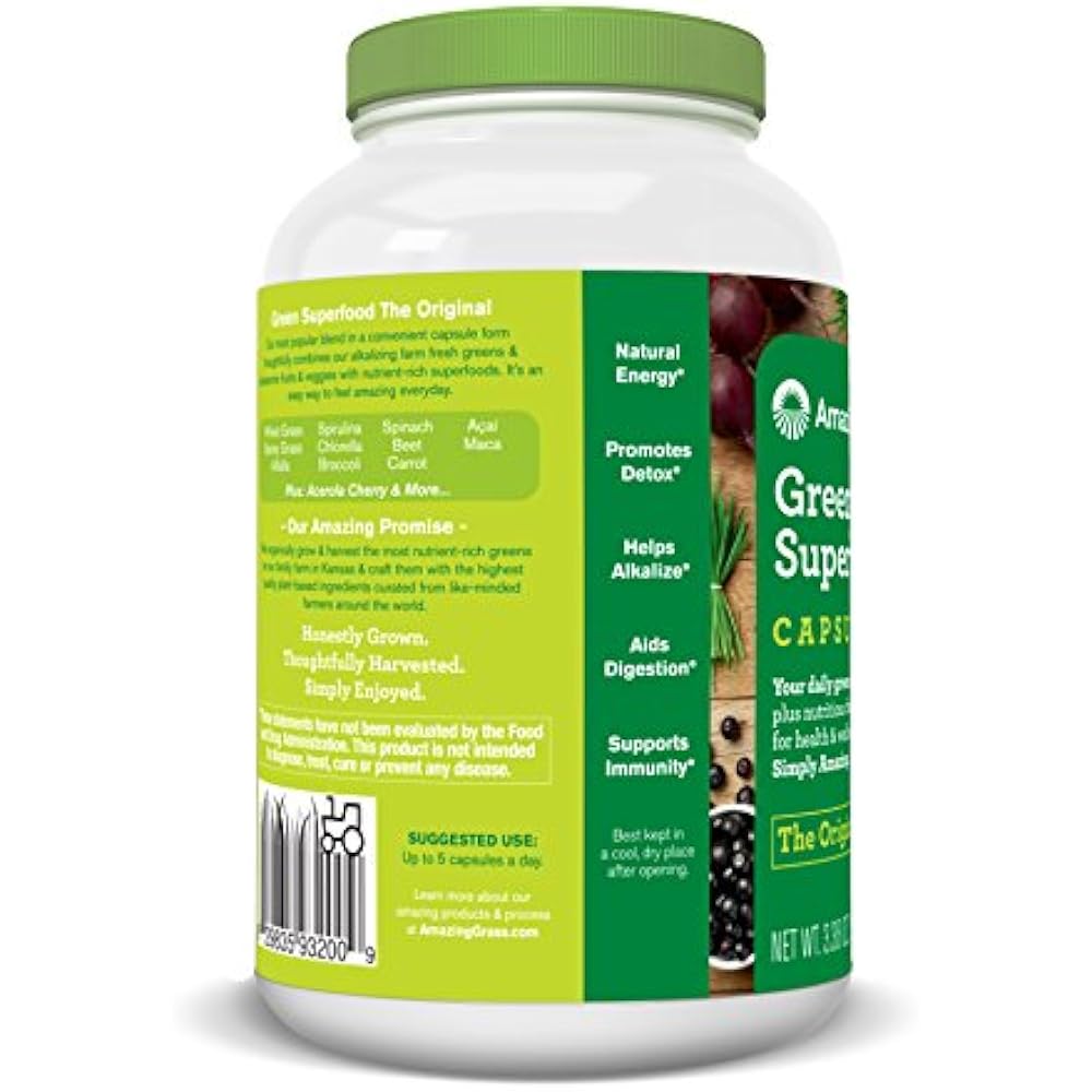 Amazing Grass Antioxidants Green Superfood Original, 150 Capsules, 3