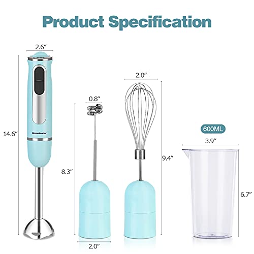 Hand Blender, Homeleader 500W Immersion Blender Handheld, 31 Hand
