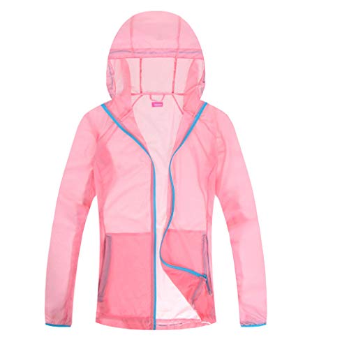 Colmkley Women Men Colorful Windproof Outdoor Bicycle Sports Suncreen Jacket Pink