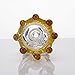 Skull Crown Glass Herb Holder Smoking Bowl (14mm Male Clear Yellow Crown)