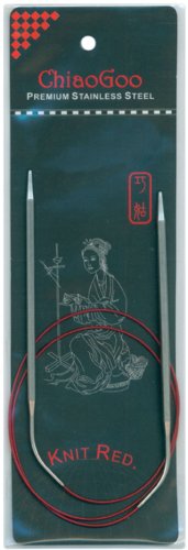 Chiaogoo Stainless Steel Regular Red Circular Knitting Needles: US Size 6, 32-Inch Cable (Metric Size 4.00, 80cm Cable)