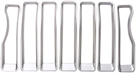 Aochuang Front Centre Grid Grille Insert Mesh Grill Cover Trim ABS Chromed Plated 7pcs For 2018 Jeep Wrangler JL