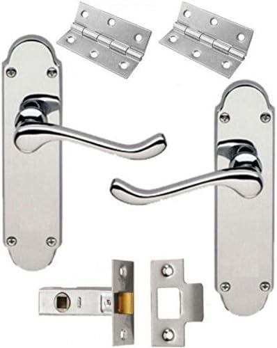 Zoo Hardware Set Scroll Door Handles 168mm Polished Chrome Hinges Latch Set