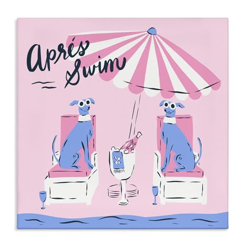 Apres Swim Greyhounds Coastal, 30 x 30 Inch Canvas Wall Art