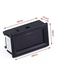 DROK 090043 0.36 "Alta precisión DC 0 3.0000A Amperímetro Amperio de corriente Indicador del medidor de panel Monitor de corriente Probador de amperaje LED rojo Pantalla digital con derivación incorporada