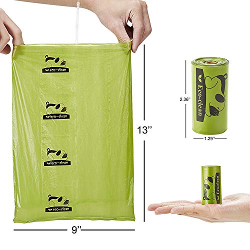 ECOCLEAN Dog Poop Bags, 24 Rolls/360 Bags with Dispenser, Dog Waste Bags, Unscented, LeakProof