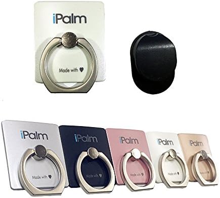 iPalm White Universal Masstige Ring Grip Stand w/ Free Car Mount Holder Hook - iPhone, iPad, Andriod, Samsung Galaxy, Nokia, LG, HTC, Bunker Kick