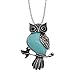 ZHEPIN Owl Necklace Turquoise Healing Pendant Nekclace for Women Men Spiritual Energy Gemstone Necklace - 19 inches
