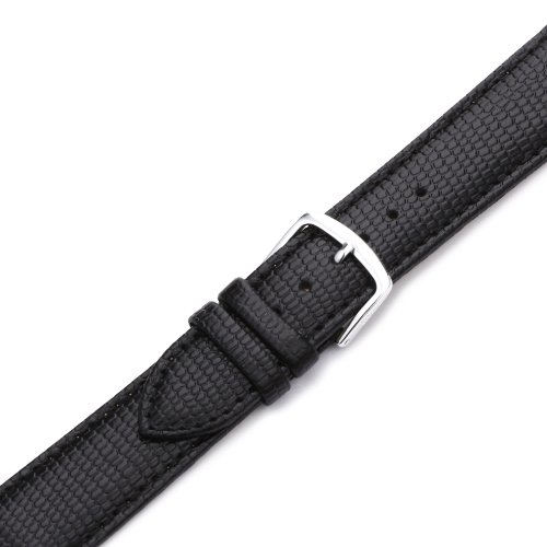 Hadley-Roma Men's MSM725RA 200 20-mm Black Java Lizard Grained Leather Watch Strap