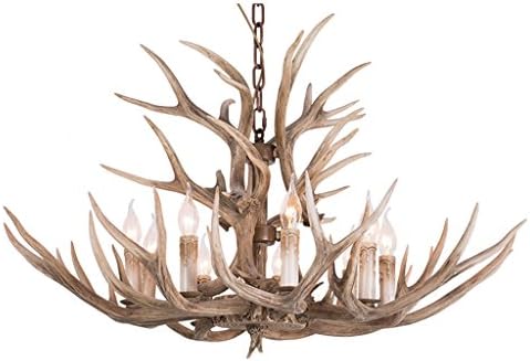 American Country Living Room Restaurant bar Retro Art Mediterranean bar Personality Creative Antler Chandelier,9