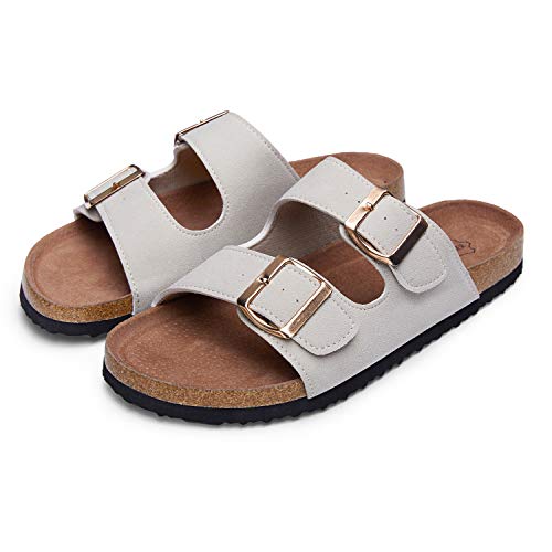 double buckle sandals glitter