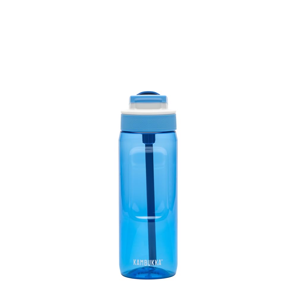 Kambukka Lagoon 750ml / 25oz Plastic Water Bottle with Straw - Leak-proof, Dirt & Odour Resistant, Dishwasher Safe - Shockproof and Durable Drinking Bottle - Crisp Blue — image 1