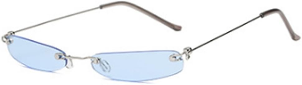 Yefree Vintage Small Sunglasses Rectangular Metal Rimless frameless sunglasses for Men and women