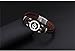 Gyand 2 PCS Stainless Steel Music Note Symbol Bead Leather Couple Bracelet Cuff,Black and Brown