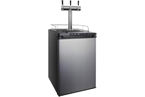 TWELVETAP 4 Kegs Beer Fridge Home Brew Keg Dispenser, Stainless Steel-3 Taps
