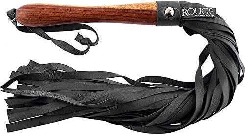 Leather Flõ&Gger with Wooden Handle Black