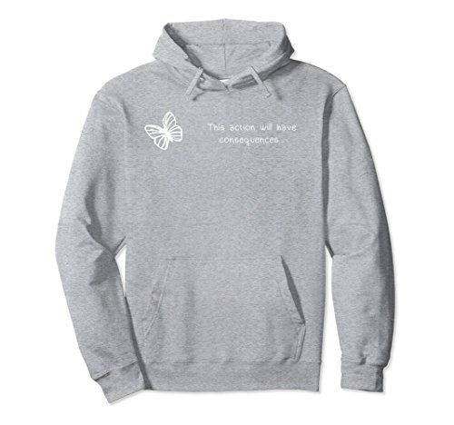 Unisex Life is Strange Consequences Butterfly Cosplay Hoodie Medium Heather Grey